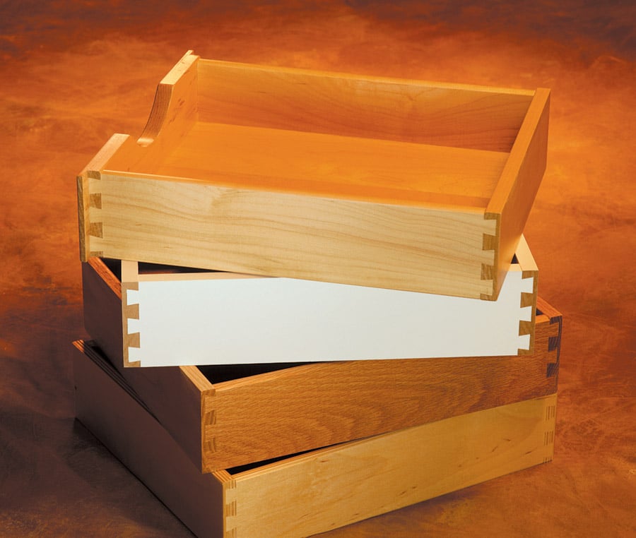 Stack of dovetail drawers